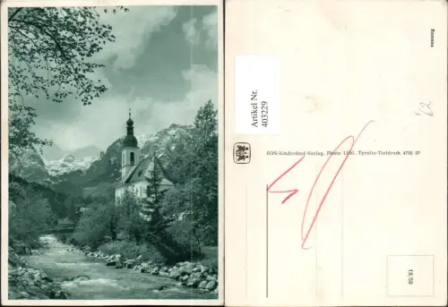 403229,SOS Kinderdorf 18euro58 Ramsau b. Berchtesgaden Kirche Bergkulisse