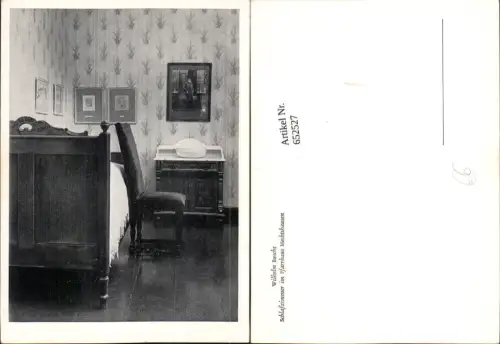 652527,Wilhelm Busch Schlafzimmer i. Pfarrhaus Mechtshausen Interieur Schriftsteller