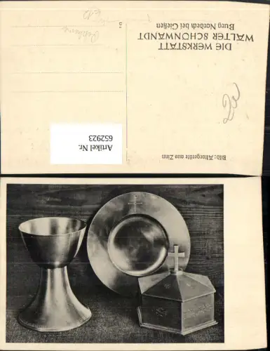 652923,Reklame Burg Nordeck b. Gießen Allendorf Altargeräte aus Zinn Werkstatt Schönwandt