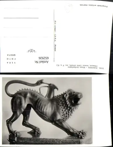 652926,Foto Ak Firenze Museo Archeologico Chimera bronzo Fabelwesen