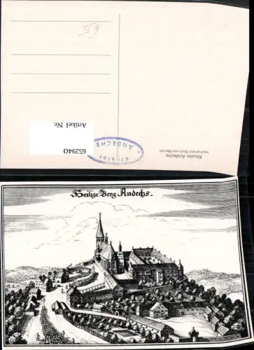 652940,Stich v. Merian Merianstich Kloster Andechs Heilige Berg Andeschs