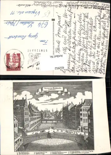 652952,Matthäus Merian Merianstich Nürnberg um 1656 Fleischbrücken