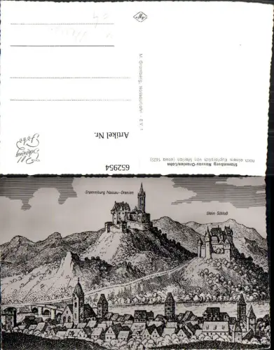 652954,Matthäus Merian Merianstich 1625 Stammburg Nassau Oranien Lahn