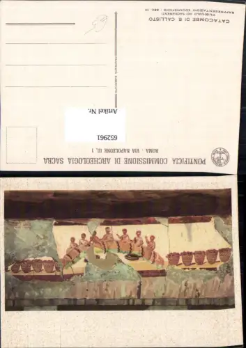 652961,Roma Rom Catacombe di S. Callisto Cubicolo dei Sacramenti Sec III