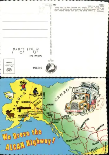 652964,Lagekarte Alaska Canada We drove the Alcan Highway