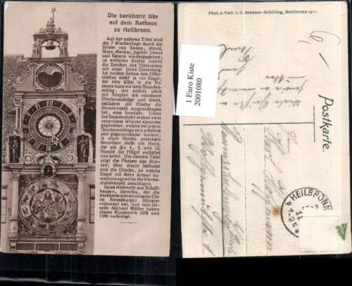 ,Heilbronn Uhr auf d. Rathaus m. Glocke Text