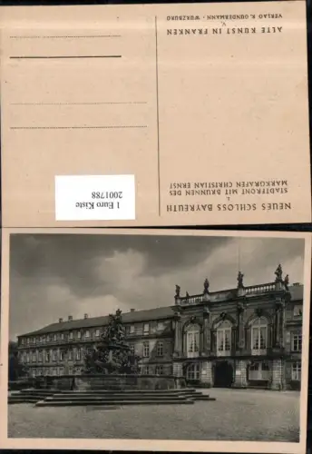 ,Neues Schoss Bayreuth Stadtfront m. Brunnen des Markgrafen Christian Ernst