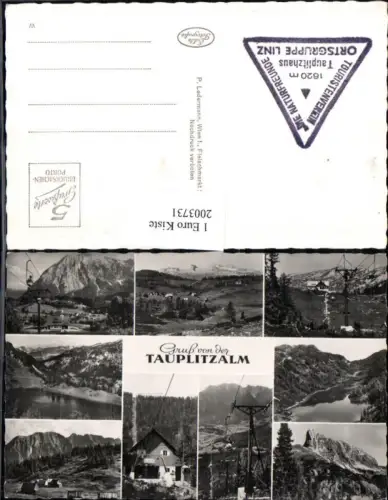,Gruß v. d. Tauplitzalm b. Tauplitz Totale Sessellift Berghütte See Bergkulisse Mehrbildkarte