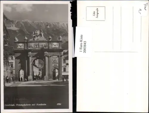 ,Innsbruck Triumphpforte Triumphbogen m. Nordkette Straßenansicht