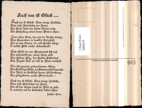 ,Gedicht Text Auch das ist Glück von Josefine Moos