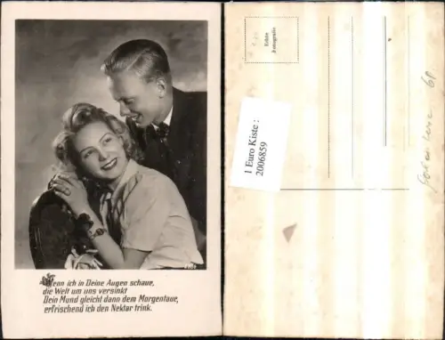 ,Spruch Text Liebe Liebespaar Mann m. Anzug Fliege Frau m. Ring Stuhl Sessel