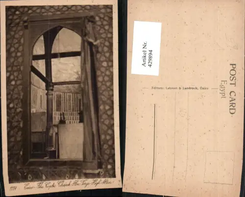 429894,Egypt Cairo Kairo Coptic Church Abu Serge High Altar Kirche pub Lehnert Landrock 1114