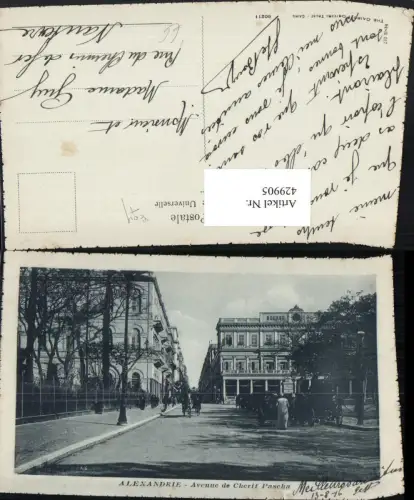 429905,Egypt Alexandrie Avenue de cherif Pascha Straßenansicht pub Postcard Trust 60211