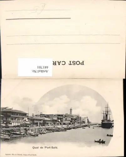 441701,Egypt Quai de Port-Said Teilansicht Hafen Segelschiff Boote