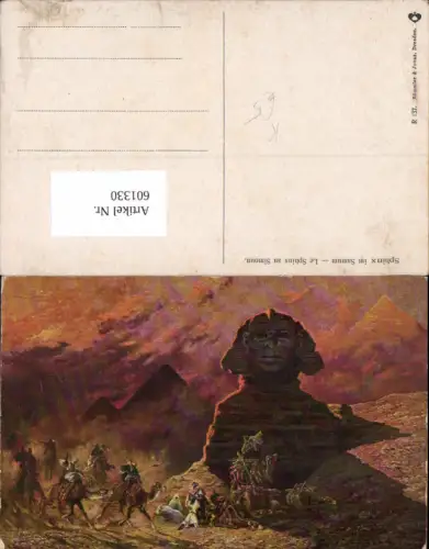 601330,Egypt F. Perlberg Gizeh Sphinx Kairo Cairo im Samum Simoun pub Römmler e Jonas R 137