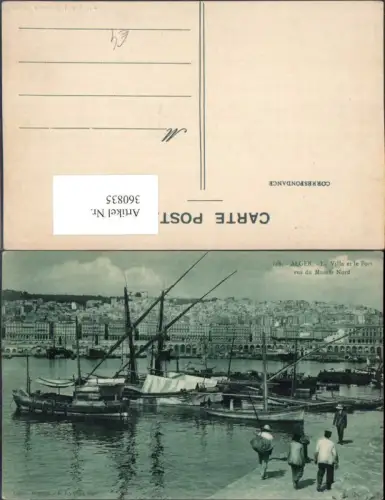 360835,Africa Algeria Alger Algier La Ville et le Port vus du Musoir Nord Teilansicht Boote