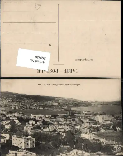 360880,Africa Algeria Alger Algier Vue generale prise de Mustapha Totale