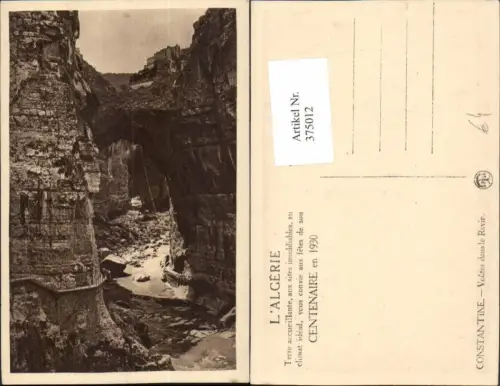 375012,Algeria Constantine Voutes dans le Ravin Schlucht