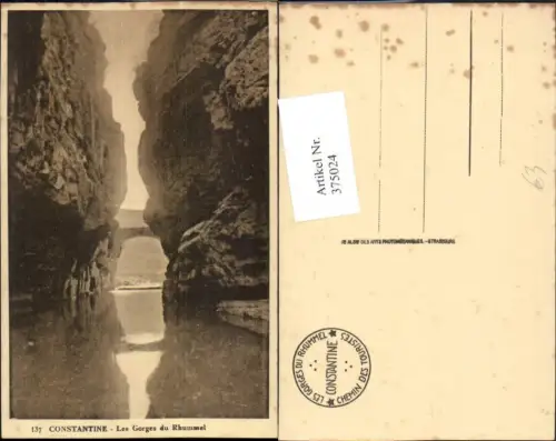 375024,Algeria Constantine Les Gorges du Rhummel Schlucht Brücke