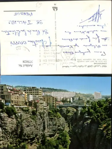 375028,Algeria Constantine View from the suspension Little Bridge Brücke