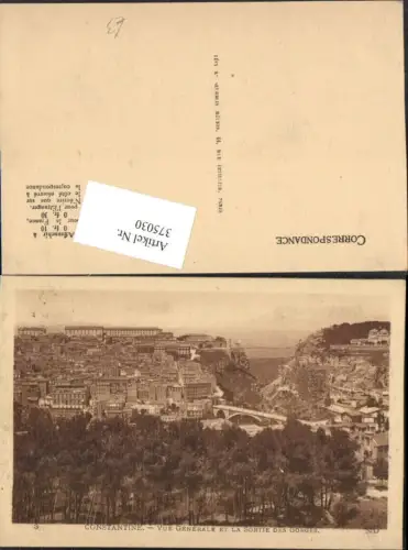 375030,Algeria Constantine Vue Generale et la Sortie des Gorges Totale