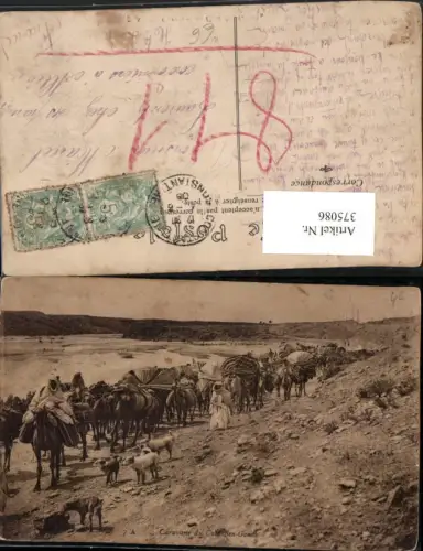 375086,Algeria Caravane du Caid Ben Ganah Karawane Kamele Volkstypen