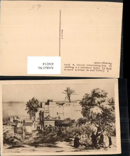 434214,Künstler AK Algeria Alger Bab el Oued Mosquee Sidi-Abderhamann Moschee