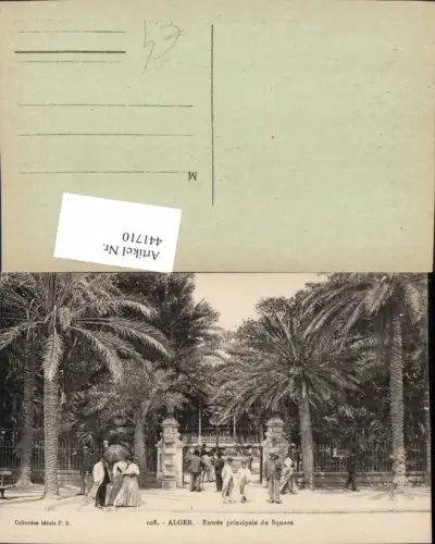 441710,Algeria Alger Algier Entree principale du Square Eingang Palmen