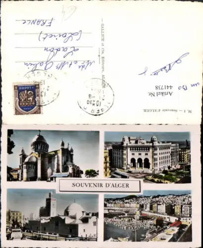 441738,Algeria Alger Algier Totale Hafen Moschee Mehrbildkarte