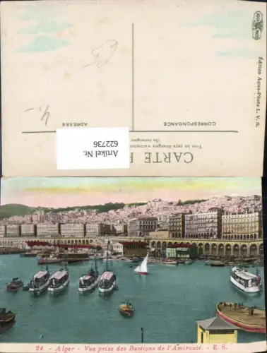 622736,Algier Alger Vue prise des Bastions de l Amiraute Hafen Schiffe Boote Algerien
