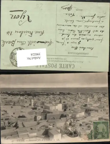 390224,Tunisia Sousse Panorama pris de la Casbah Totale