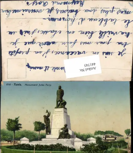 441745,Tunisia Tunis Monument Jules Ferry Denkmal pub Lehnert e Landrock