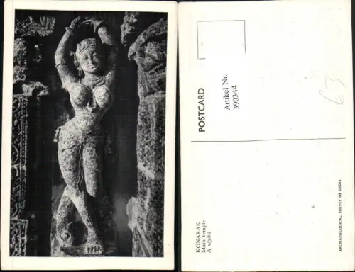 390344,India Konarak Main temple Tempel A nayika Statue