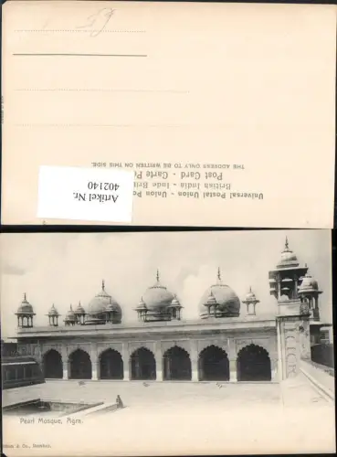 402140,India Agra Pearl Mosque Moschee Türmchen Arkaden
