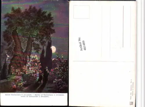481489,Künstler AK F. Perlberg Israel Jerusalem Gethesemane Garten