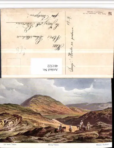 481522,Künstler AK F. Perlberg Israel Mount Berg Tabor Reiter