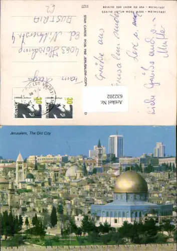632202,Jerusalem Seen from Mt. Of Olives Vue du Mont des Olivier