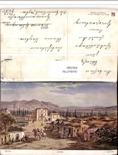496300,Künstler AK F. Perlberg Palästina Jericho Dorf Typen