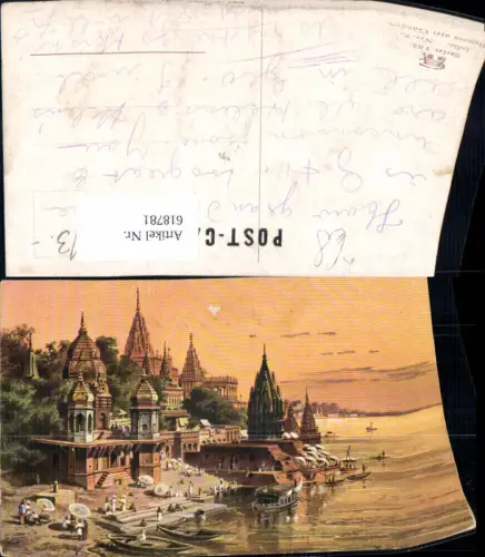 618781,Künstler Ak F. Perlberg India Benares am Ganges