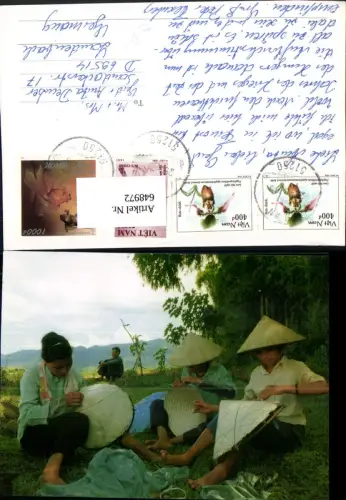 648972,Vietnam Frauen Volkstypen Hut Handarbeit Nähen