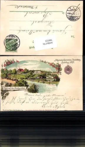 700322 Lithographie Hamburg Allgemeine Gartenbau Ausstellung 1897 pub Rosenblatt