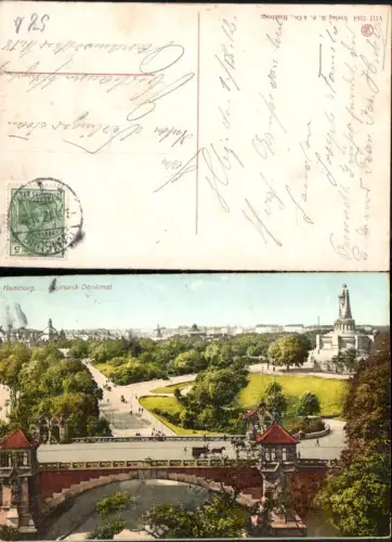 702606 Hamburg Bismarck Denkmal Brücke