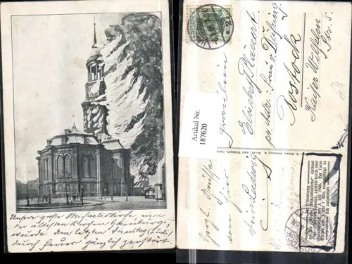 187620,Hamburg Gr. Michaeliskirche Kirche Brand 15:07 Uhr 3. Juli 1906