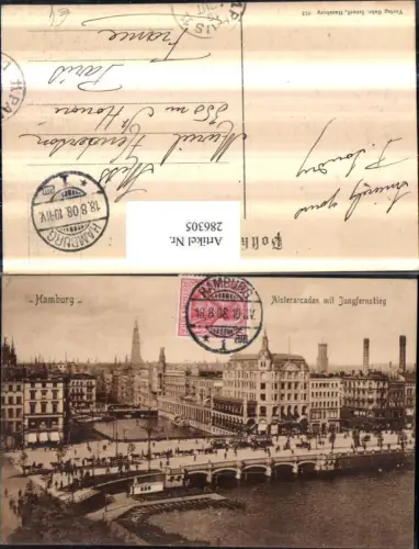 286305,Hamburg Teilansicht Alsterarkaden m. Jungfernstieg Brücke