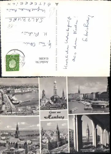 614386,Mehrbild Ak Hamburg Bismarck u. St Michaelis-Kirche Rathaus Alster