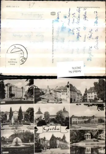 282376,Gotha Museum Hauptmarkt Schloss Orangerie Rathaus Wasserkunst Park Mehrbildkarte