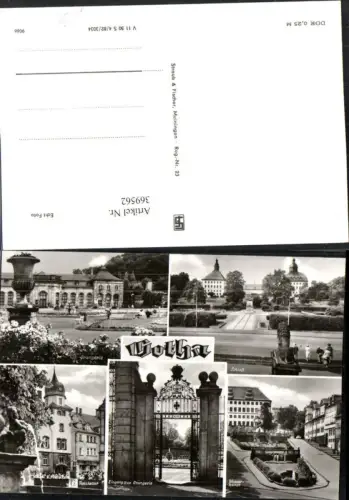 369562,Gotha Schloss Orangerie Ratskeller Brunnen Wasserkunst Mehrbildkarte