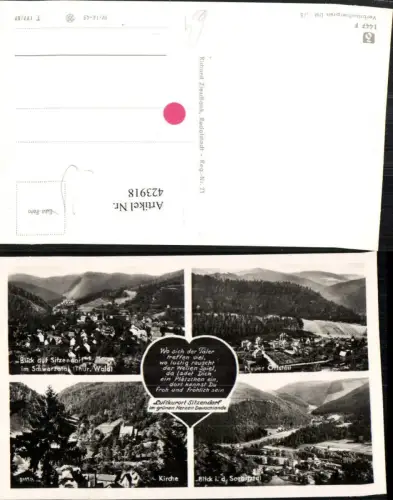 423918,Sitzendorf Totale Kirche Sorbitztal Mehrbildkarte