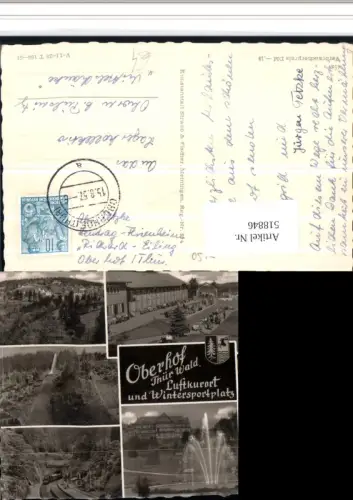 518846,Oberhof in Thüringen Totale Schanze Eisenbahn Mehrbildkarte