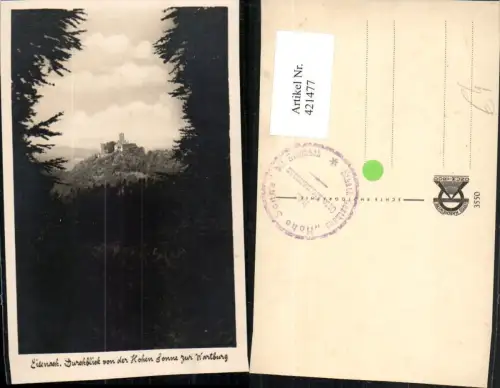 421477,Eisenach Durchblick von der Hohen Sonne zur Wartburg Burg